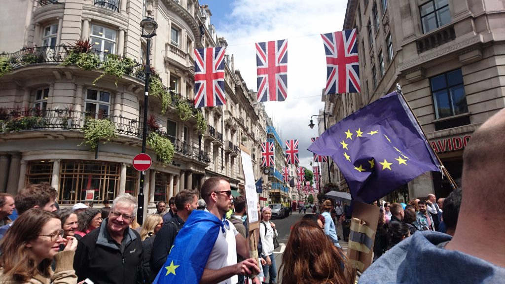 Queen's Birthday flags meet the EU flags